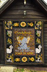 Sunshine sunflower elephant quilt for bedding