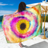 Tie Dye Sunflower Bikini Cover Travel Swim Sarong for women