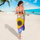 Sunflower Colorfull Background Bikini Cover Travel Swim Sarong for women