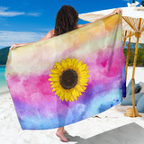 Sunflower Colorfull Background Bikini Cover Travel Swim Sarong for women