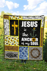 Jesus is the anchor of my soul sunflower quilt for bedding