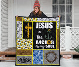 Jesus is the anchor of my soul sunflower quilt for bedding