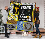 Jesus is the anchor of my soul sunflower quilt for bedding