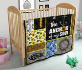 Jesus is the anchor of my soul sunflower quilt for bedding