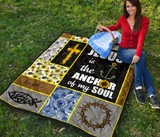 Jesus is the anchor of my soul sunflower quilt for bedding