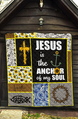 Jesus is the anchor of my soul sunflower quilt for bedding