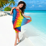 Heart Tie Dye Bikini Cover Travel Swim Sarong for women