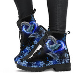 Amazing Dolphin Flower Leather Boot