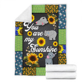You Are My Sunshine Sunflower Elephant Premium Blanket