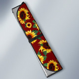 Sunflower Pattern Deep Red Background Car Auto Sun Shades