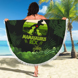 Mama Saurus Mother's Day Dinosaur Beach Blanket