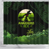 Mama Saurus Mother's Day Dinosaur Shower Curtain