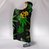 Pineapple Cannabis Skull Skeleton Hooded Blanket