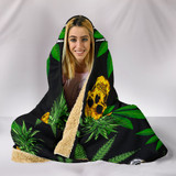 Pineapple Cannabis Skull Skeleton Hooded Blanket