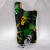Pineapple Cannabis Skull Skeleton Hooded Blanket