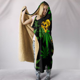 Pineapple Cannabis Skull Skeleton Hooded Blanket