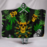 Pineapple Cannabis Skull Skeleton Hooded Blanket