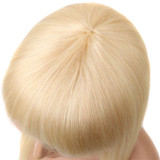613 Blonde Body Wave Full Machine Made None Lace Front Wigs With Bangs For Women 12-24 Inches