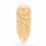 613 Blonde Color Water Wave 2 Bundles with 4x4 Closure Virgin Human Hair