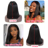 Straight Lace Front Bob Wigs Brazilian T Part Lace Front Wigs For Black Women