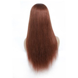 Straight Hair #33 ginger Machine Made Wigs None Lace With Bangs 8-24 Inches Virgin Hair