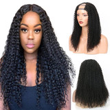 U Part Wig Human Hair Wig Kinky Curly Glueless Human Hair Wigs Brazilian Virgin Hair For Black Women