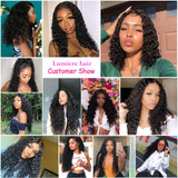 U Part Wig Human Hair Wig Deep Wave Glueless Human Hair Wigs Natural Black