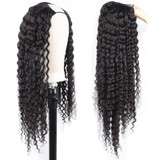 U Part Wig Human Hair Wig Deep Wave Glueless Human Hair Wigs Natural Black