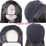 U Part Wig Body Wave Black Brazilian Half Wig 150% Density Human Hair Wigs