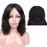 Body Wave Bob Full Machine Made None Lace Front Wigs With Bangs For Women