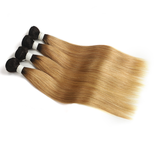 lumiere 1B/27 Ombre Straight Hair 4 Bundles With 13x4 Lace Frontal Pre Colored Ear To Ear
