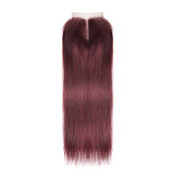 lumiere color 99j Straight Hair 4 Bundles With 4x4 Lace Closure Pre Colored human hair