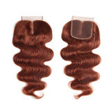 lumiere color #33 body wave 4 Bundles With 4x4 Lace Closure Pre Colored human hair