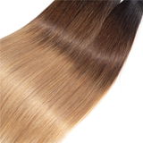 lumiere 1B/27 Ombre Straight Hair 3 Bundles With 13x4 Lace Frontal Pre Colored Ear To Ear