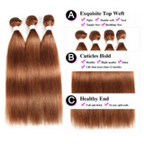 lumiere Color #30 straight hair 4 Bundles With 13x4 Lace Frontal Pre Colored Ear To Ear