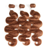 lumiere color #30 body wave 4 Bundles With 4x4 Lace Closure Pre Colored human hair