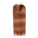 lumiere color #30 Straight Hair 3 Bundles With Closure 4x4 pre Colored 100% virgin human hair