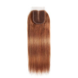lumiere color #30 Straight Hair 3 Bundles With Closure 4x4 pre Colored 100% virgin human hair