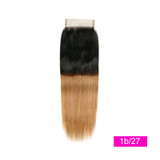 lumiere 1B/27 Ombre Straight Hair 4 Bundles With 4x4 Closure Pre Colored human hair