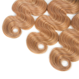 lumiere 1B/27 Ombre Body Wave 4 Bundles With 4x4 Lace Closure Pre Colored human hair