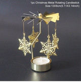 HUIRAN Christmas Spinning Candle Holder Merry Christmas Decorations for Home 2020 Christmas Ornaments Xmas Gift New Year 2021
