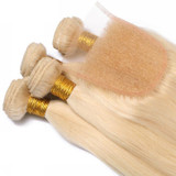 lumiere 613 Blonde 3 Bundles Straight with 4*4 closure Human Virgin Hair