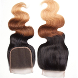 Brazilian Ombre 1b/4/27 Body Wave 4 Bundles with 4X4 Closure Human Hair