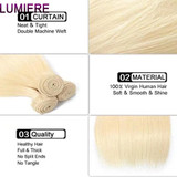 lumiere 1 Piece Blonde Color 613 Straight Virgin Human Hair Extension