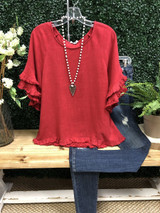 Fashionlinna Hot Sale Linen Brushed Casual Top