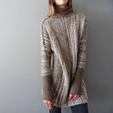 Women High Collar Fashion Loose Plus Size Sweaters