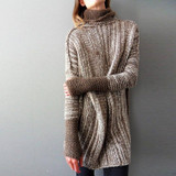 Women High Collar Fashion Loose Plus Size Sweaters