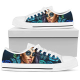 Women's Low Tops Calavera Turquoise Shoes (White Soles)