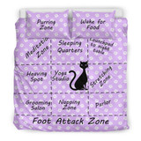 Cat's Map of the Bed Cat Duvet Cover Set