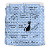 Cat Map of the Bed Cat Duvet Cover Set